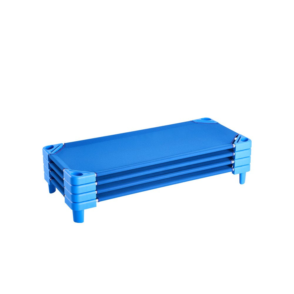 VEVOR Stackable Kiddie Cot, Pack of 4, Portable Toddler Nap Cots, Standard Size 52" L x 23" W Daycare Cots for Kids