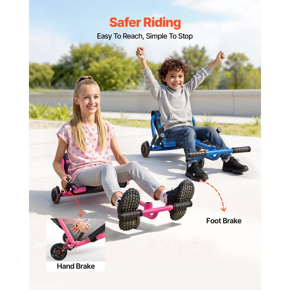 VEVOR Ride on Scooter 150 lbs Swing Side-to-Side for Amazing Riding Blue, for Ages 4+, Powered by Zig-Zag Motion, Ride