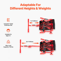 VEVOR Ride on Scooter 132 lbs Swing Side-to-Side for Amazing Riding Red, for Ages 4+, Powered by Zig-Zag Motion, Ride