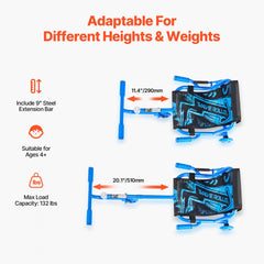VEVOR Ride on Scooter 132 lbs Swing Side-to-Side for Amazing Riding Blue, for Ages 4+, Powered by Zig-Zag Motion, Ride