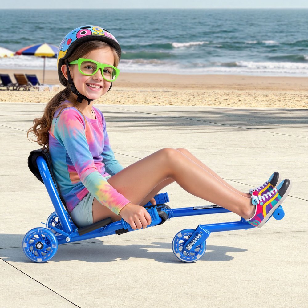 VEVOR Ride on Scooter 132 lbs Swing Side-to-Side for Amazing Riding Blue, for Ages 4+, Powered by Zig-Zag Motion, Ride