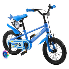 VEVOR Kids Bike, 14 Inch Children Bicycle, Training Wheels BMX Style Blue, for Boys Girls Ages 3-5, Adjustable Seat &