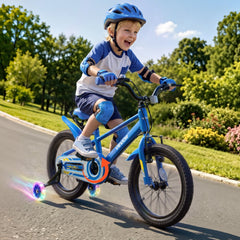 VEVOR Kids Bike, 16 Inch Children Bicycle, Training Wheels BMX Style Blue, for Boys Girls Ages 4-7, Adjustable Seat &