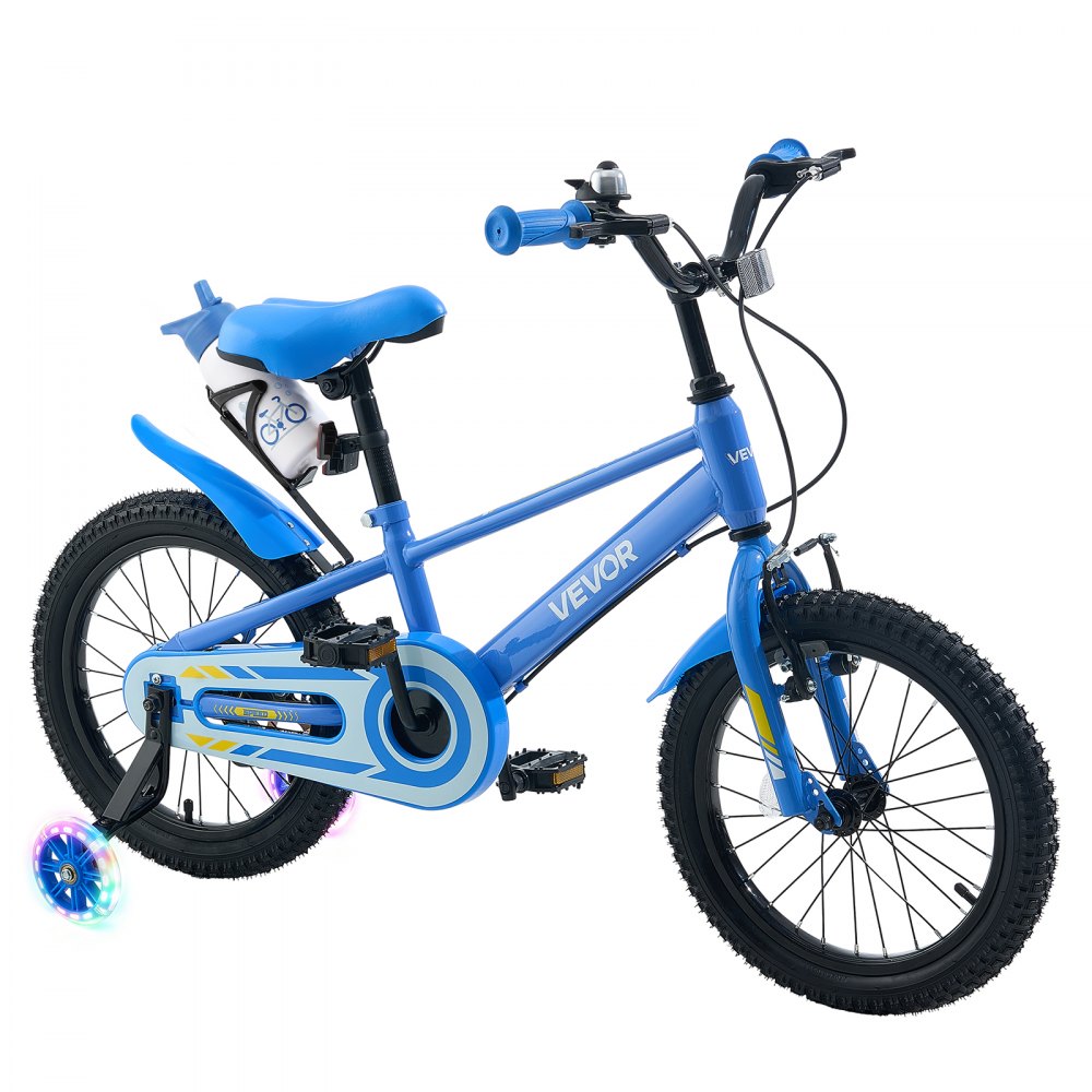 VEVOR Kids Bike, 16 Inch Children Bicycle, Training Wheels BMX Style Blue, for Boys Girls Ages 4-7, Adjustable Seat &