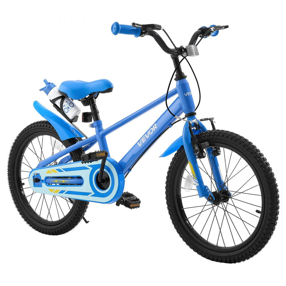 VEVOR Kids Bike, 18 in Children Bicycle, with Kickstand BMX Style Blue, for Boys Girls Ages 5-8, Adjustable Seat &