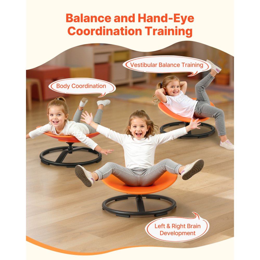 VEVOR Kids Swivel Chair, 220 lbs Capacity, Sensory Spinning Chair, Autistic Kids Sensory Toy Seat with Non-Slip Metal