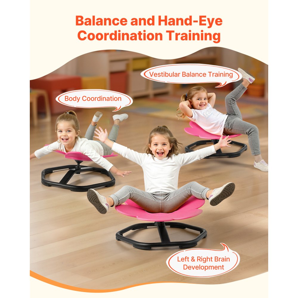 VEVOR Kids Swivel Chair, 220 lbs Capacity, Flower Shape Sensory Spinning Chair, Autistic Kids Sensory Toy Seat with