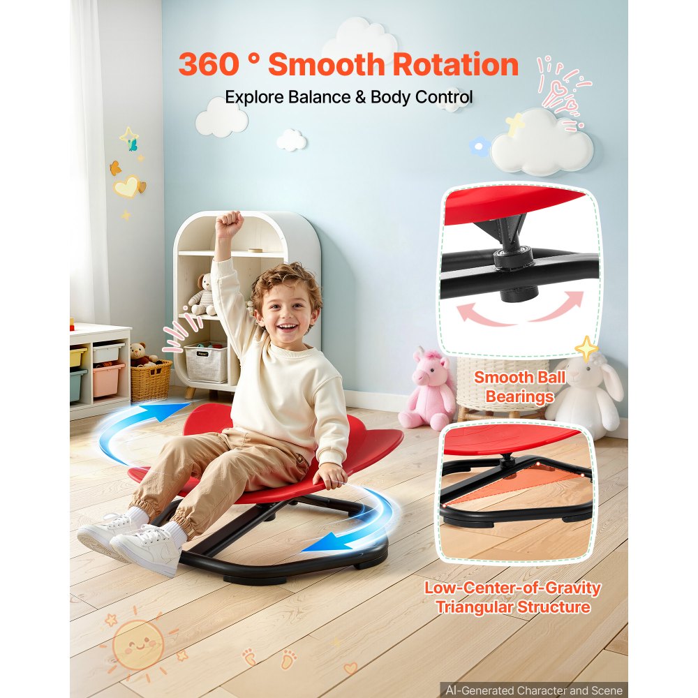 VEVOR Spinning Chair for Autistic Kids Ages 3-12 Autism Sensory Toy 220 LBS, Sensory Swivel Seat Products for Children