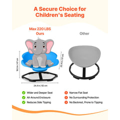 VEVOR Kids Swivel Chair, 220 lbs Capacity, Cylinder Shape Sensory Spinning Chair, Autistic Kids Sensory Toy Seat with