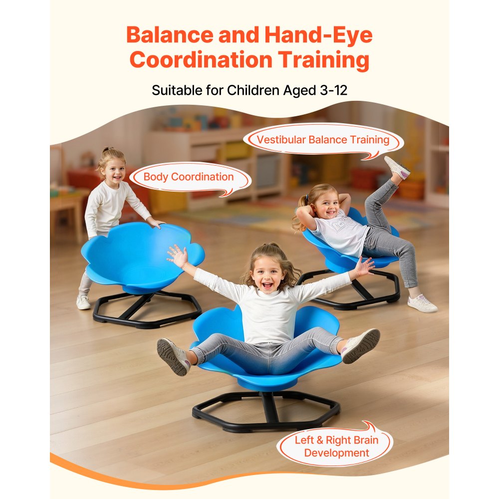 VEVOR Kids Swivel Chair, 220 lbs Capacity, Cylinder Shape Sensory Spinning Chair, Autistic Kids Sensory Toy Seat with