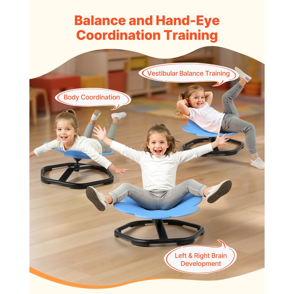 VEVOR Kids Swivel Chair, 220 lbs Capacity, Flower Shape Sensory Spinning Chair, Autistic Kids Sensory Toy Seat with