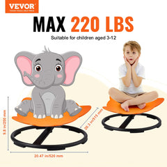 VEVOR Elephant Kids Swivel Chair, 220 LBS Capacity, 360° Spinning Chair, Autistic Kids Sensory Toy Chair with Non-Slip
