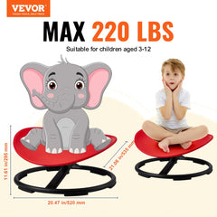 VEVOR Kids Swivel Chair, 220 LBS Capacity, Sensory Spinning Chair, Autistic Kids Sensory Toy Chair with Non-Slip Metal