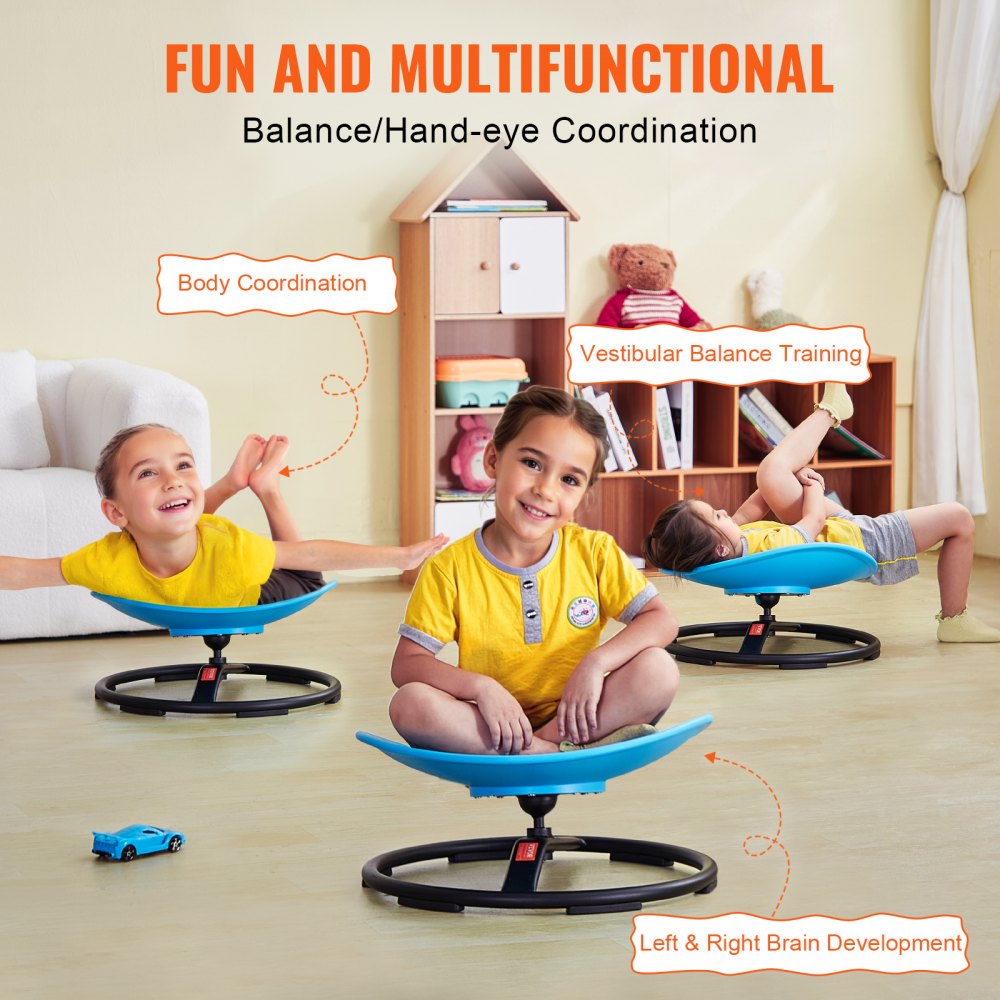 VEVOR Kids Swivel Chair, 220 LBS Capacity, Sensory Spinning Chair, Autistic Kids Sensory Toy Chair with Non-Slip Metal