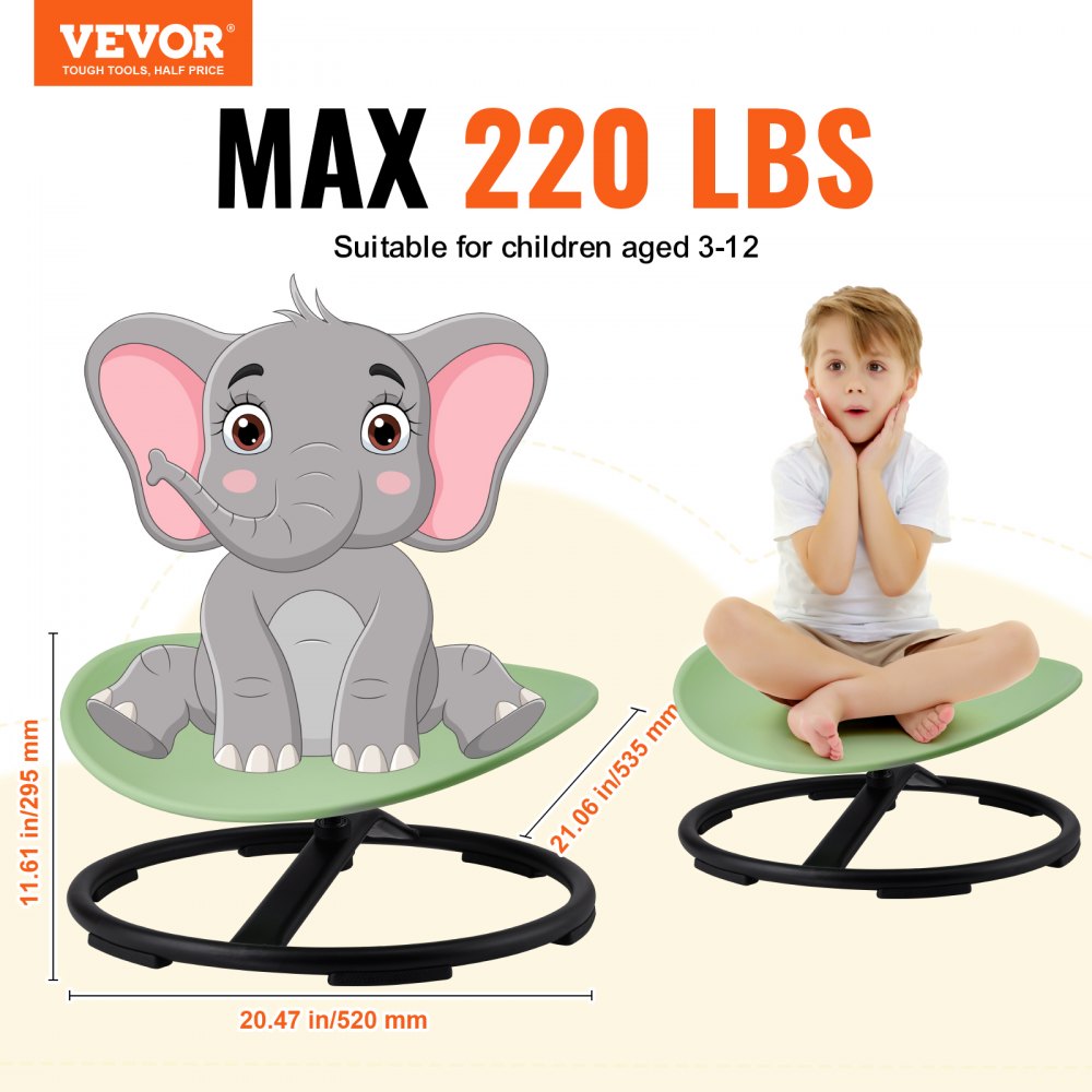VEVOR Kids Swivel Chair, 220 LBS Capacity, Sensory Spinning Chair, Autistic Kids Sensory Toy Chair with Non-Slip Metal