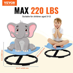 VEVOR Elephant Kids Swivel Chair, 220 LBS Capacity, 360° Spinning Chair, Autistic Kids Sensory Toy Chair with Non-Slip