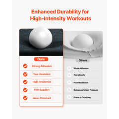 VEVOR 0.56 Inch Thick Gym Floor Mats, 12 Tiles Rubber Top with EVA Foam, 25" x 25" Gym Flooring Workout Mats with 48
