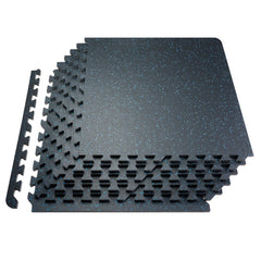 VEVOR 0.56 Inch Thick Gym Floor Mats, 12 Tiles Rubber Top with EVA Foam, 25" x 25" Gym Flooring Workout Mats with 48