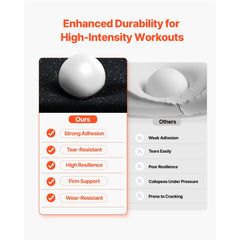 VEVOR 0.56 Inch Thick Gym Floor Mats, 12 Tiles Rubber Top with EVA Foam, 25" x 25" Gym Flooring Workout Mats with 48