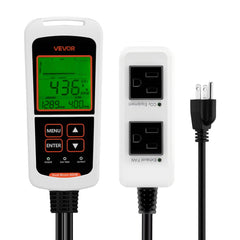 VEVOR Carbon Dioxide Monitoring Controller, Dual Outlets CO2 Monitor & Controller, Carbon Dioxide Sensor Day and Night