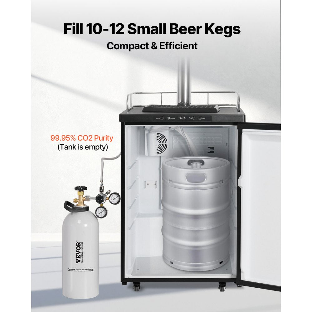 VEVOR CO2 Tank, 10 lbs New Aluminum Alloy Cylinder, CO2 Air Tank with Light Spray Coating, CGA320 Valve, Handle &