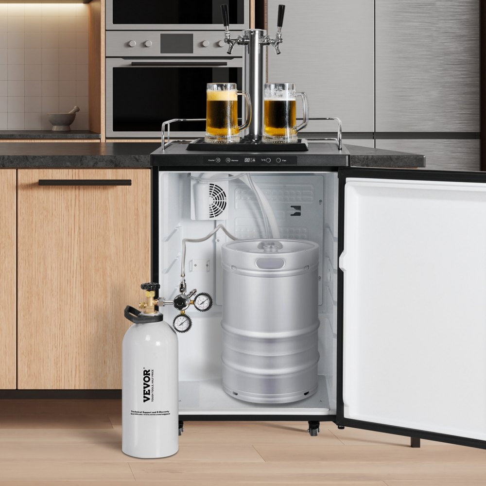 VEVOR CO2 Tank, 10 lbs New Aluminum Alloy Cylinder, CO2 Air Tank with Light Spray Coating, CGA320 Valve, Handle &