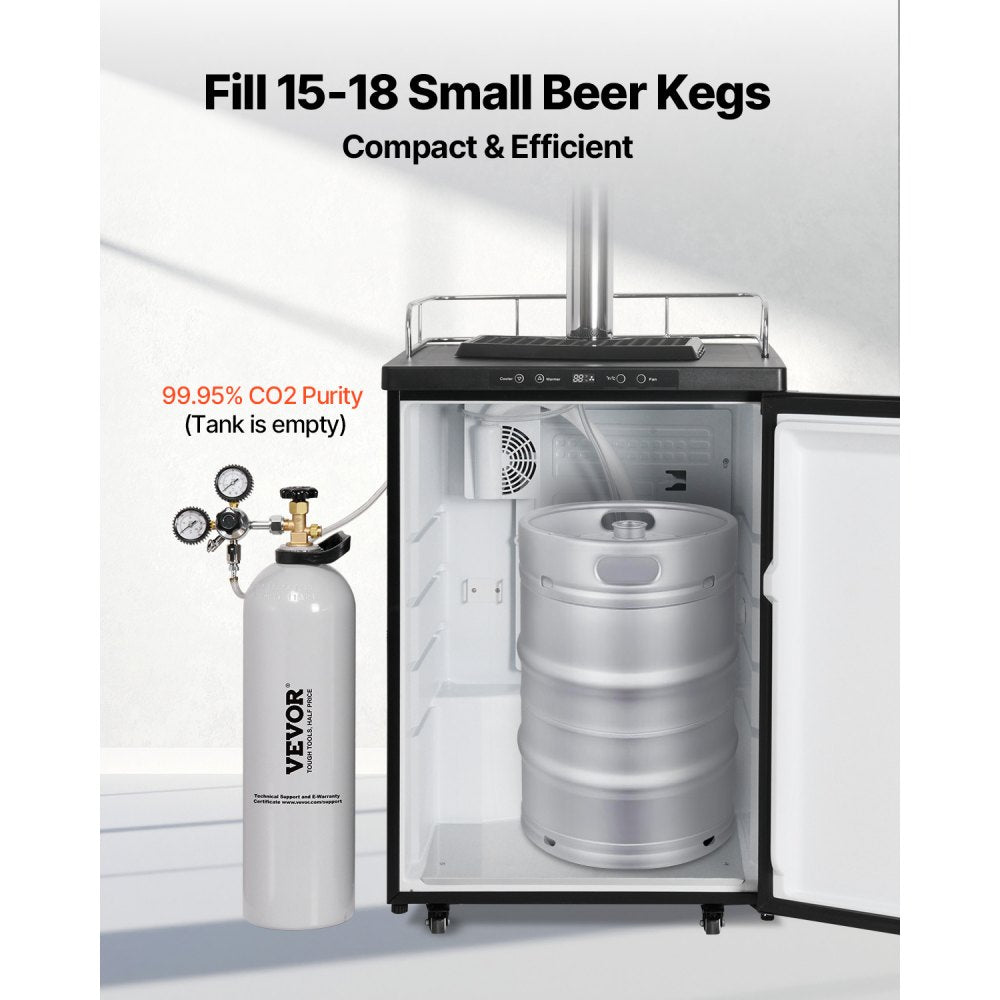 VEVOR CO2 Tank, 15 lbs New Aluminum Alloy Cylinder, CO2 Air Tank with Light Spray Coating, CGA320 Valve, Handle &