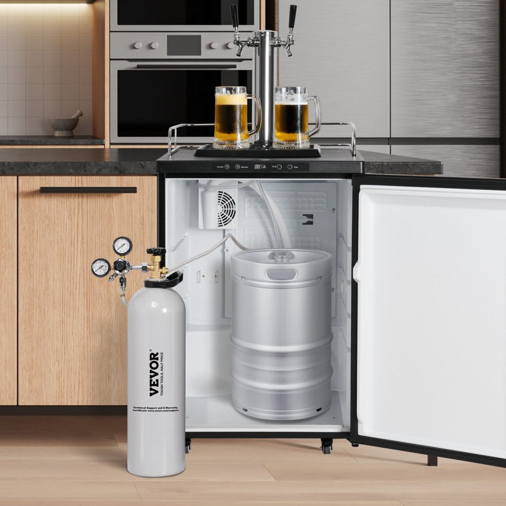 VEVOR CO2 Tank, 15 lbs New Aluminum Alloy Cylinder, CO2 Air Tank with Light Spray Coating, CGA320 Valve, Handle &