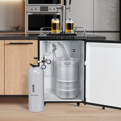 VEVOR CO2 Tank, 20 lbs New Aluminum Alloy Cylinder, CO2 Air Tank with Spray Coating, CGA320 Valve, Handle & Adjustable