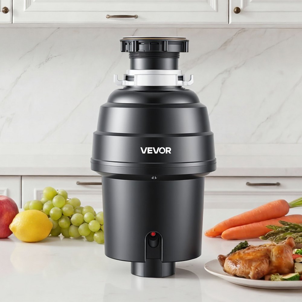 VEVOR Food Waste Garbage Disposal, 1HP 3500RPM DC Motor, Continuous Feed Kitchen Sink Garbage Disposer, EZ Connect Food