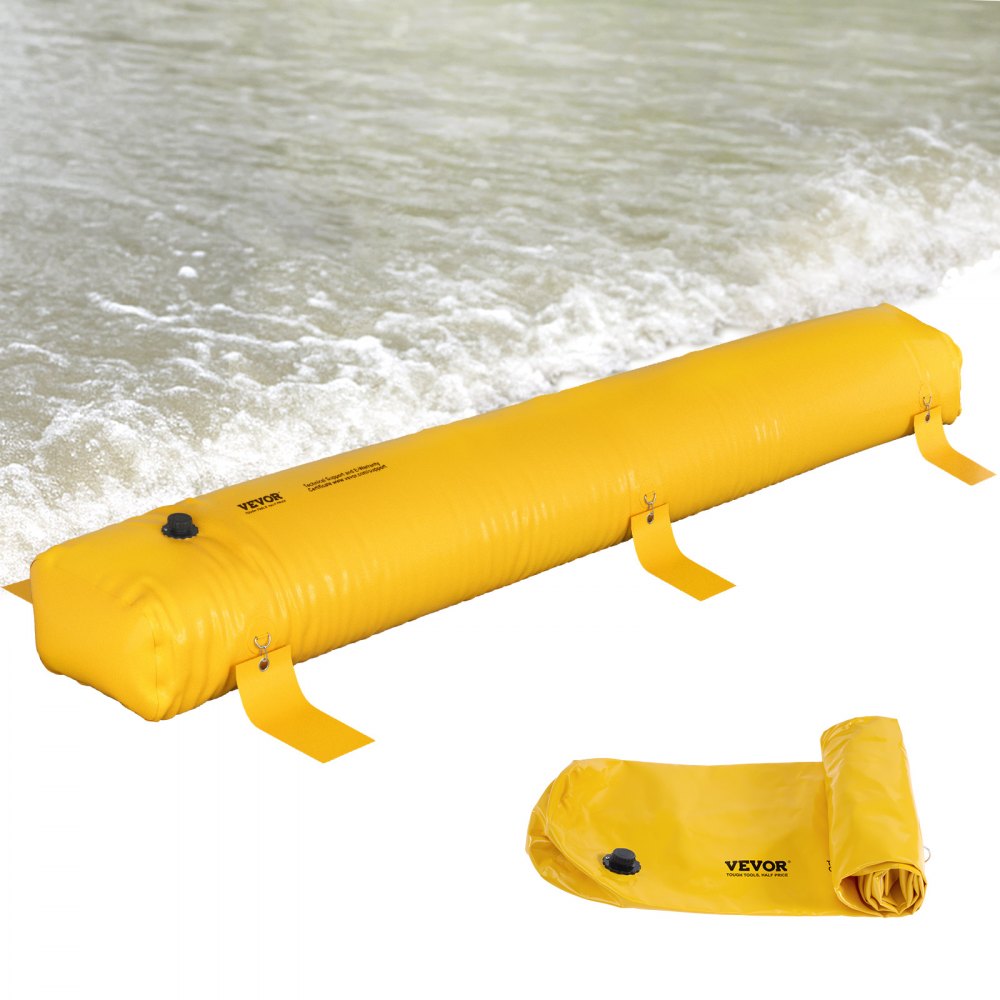 VEVOR Flood Barrier, 12 ft Length x 12 in Height Sandbag Alternative, Water Barrier for Flooding with Great Waterproof