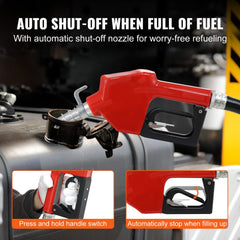 VEVOR Fuel Transfer Pump, 12V DC 16 GPM 1/4 HP, Gasoline Extractor Pump with Automatic Nozzle, Discharge Hose & Suction