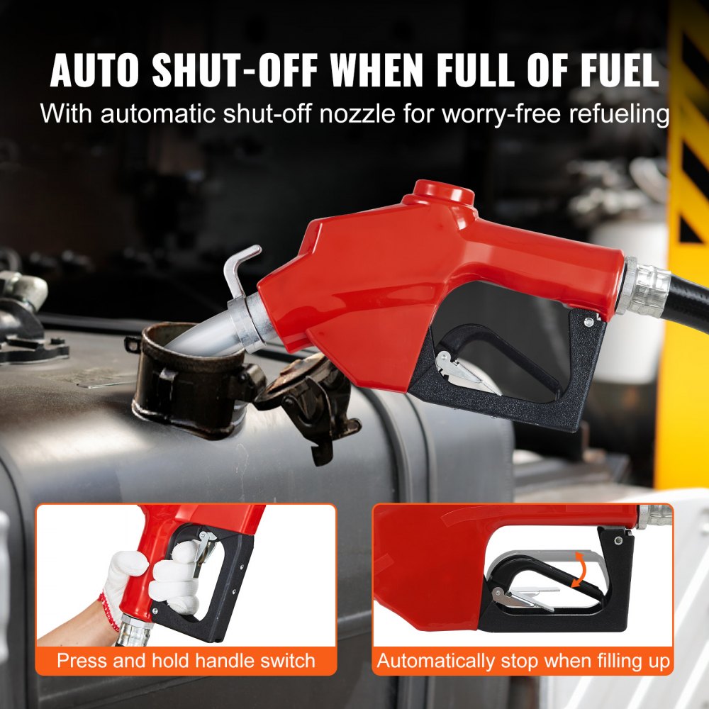 VEVOR Fuel Transfer Pump, 12V DC 20 GPM 1/4 HP, Gasoline Extractor Pump with Automatic Nozzle, Discharge Hose & Suction
