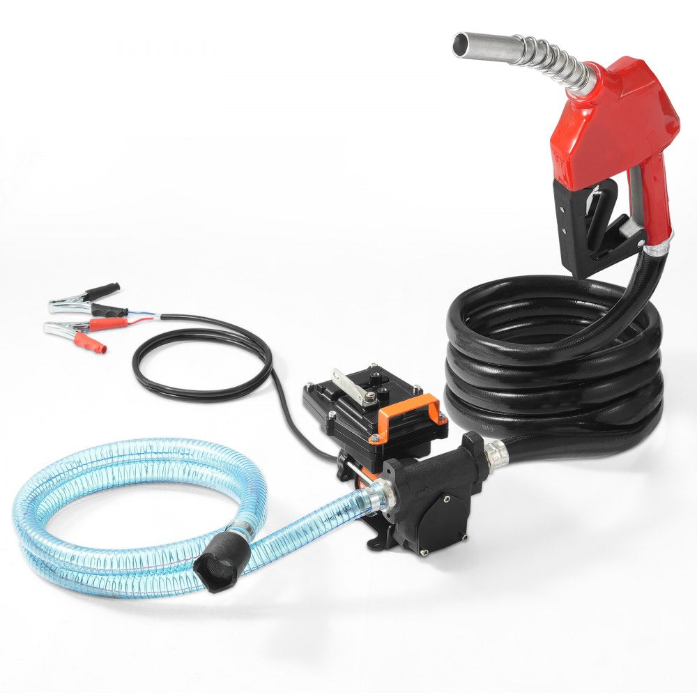 VEVOR Fuel Transfer Pump, 12V DC 15 GPM 1/4 HP, Portable Electric Diesel Transfer Pump with Auto Shut-Off Fuel Nozzle