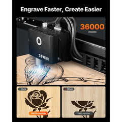 VEVOR Laser Engraver, 20W, Laser Engraving and Cutting Machine with Enclosure Camera, Laser Cutter, 36000 mm/min, 19.7