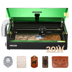 VEVOR Laser Engraver, 20W, Laser Engraving and Cutting Machine with Enclosure Camera, Laser Cutter, 36000 mm/min, 19.7
