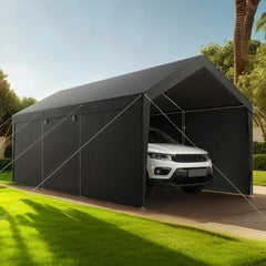 VEVOR Carport, 10 x 20 FT Outdoor Car Canopy, Potable Carport with Removable Sidewalls & Door, Heavy Duty Car Shelter
