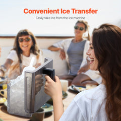 VEVOR Countertop Ice Maker, 32 Cubes Ready in 15 Mins, 46lbs in 24Hrs, Self-Cleaning Portable Ice Maker with Convenient