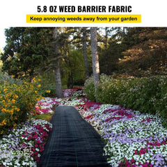 VEVOR Garden Weed Barrier Fabric, 5.8 OZ Heavy Duty Landscape Fabric, 4ft x 100ft Weed Block Control for Garden Ground