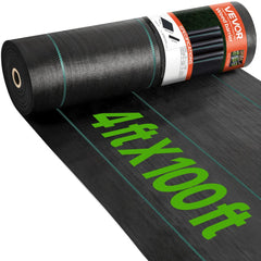 VEVOR Garden Weed Barrier Fabric, 5.8 OZ Heavy Duty Landscape Fabric, 4ft x 100ft Weed Block Control for Garden Ground