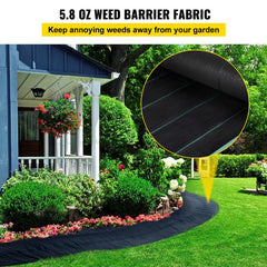 VEVOR Weed Barrier, 5.8oz Landscape Fabric, 4ft x 300ft Cover Mat Heavy Duty Woven Grass Control Geotextile for Garden