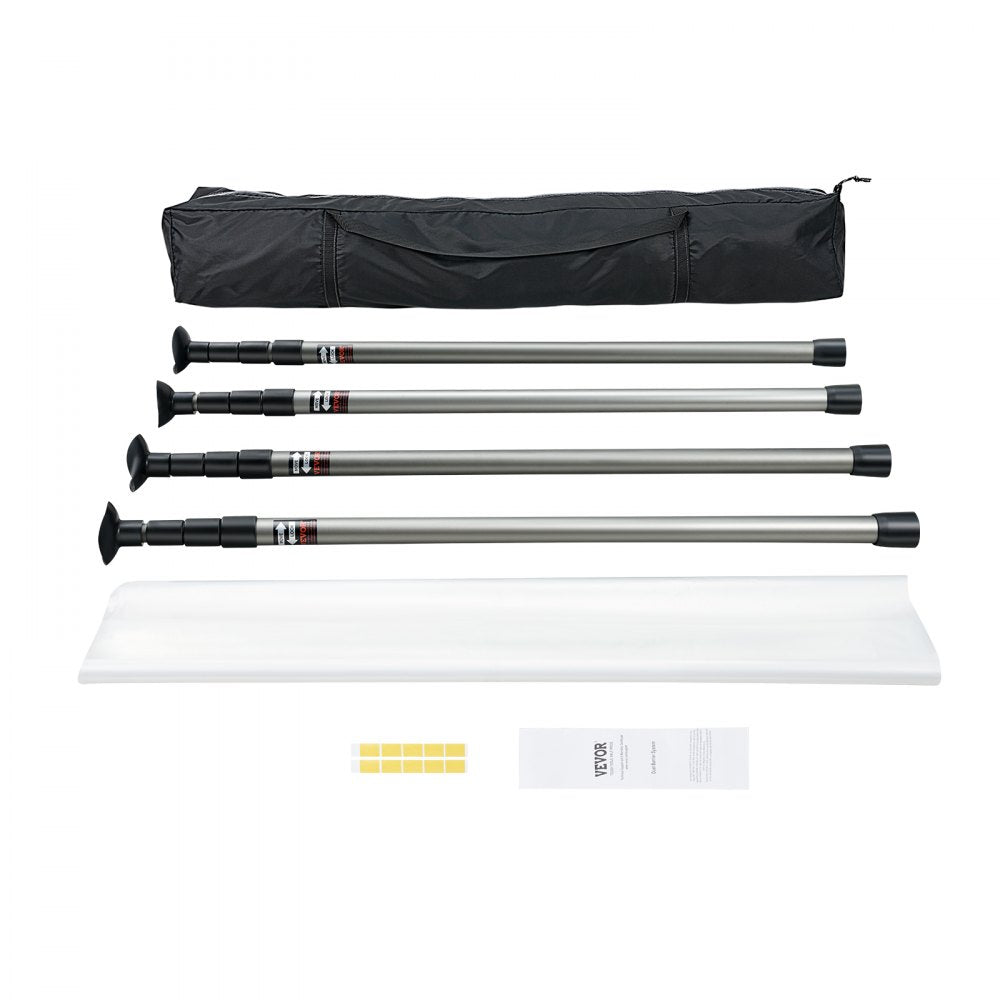 VEVOR Dust Barrier Poles, Carry Bag, 10 Ft Poles with 4 Telescoping Poles, and 32.8x13.12 Ft Plastic Film, for Interior
