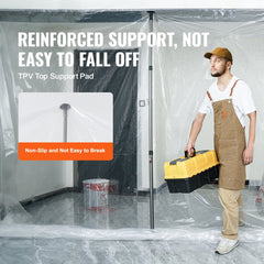 VEVOR Dust Barrier Poles, 12 Ft Dust Barrier System with 4 Telescoping Poles, 32.8x13.12 Ft Plastic Film, and Carry