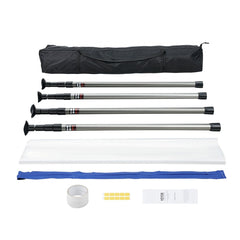 VEVOR Dust Barrier Poles, 12 Ft Barrier Poles, Dust Barrier System with 4 Telescoping Poles, Carry Bag and 32.8x13.12