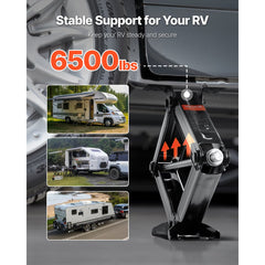 VEVOR 6500 lbs RV Scissor Jacks, 4-23.4 in RV Stabilizer Leveling Scissor Jacks, Set of 2, Heavy Duty Stabilizer Jack