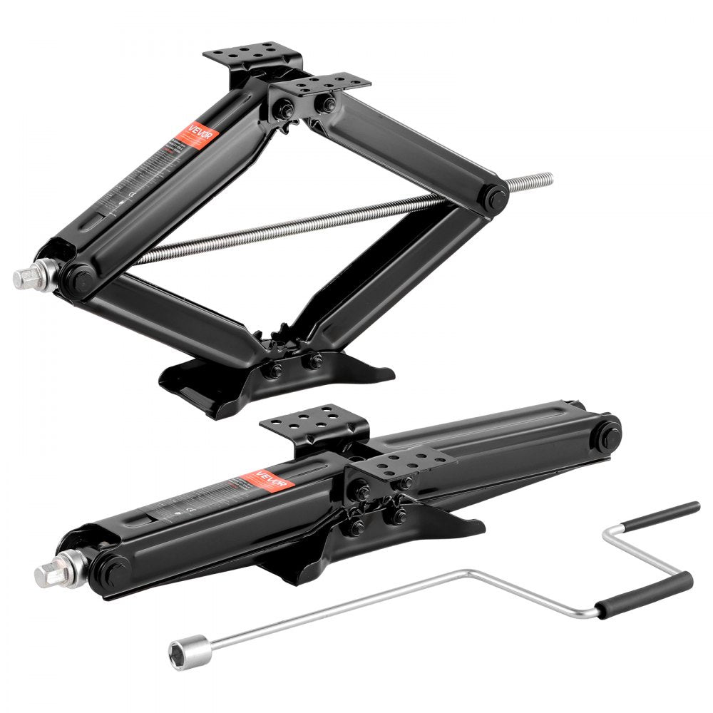 VEVOR 6500 lbs RV Scissor Jacks, 4-23.4 in RV Stabilizer Leveling Scissor Jacks, Set of 2, Heavy Duty Stabilizer Jack
