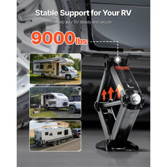 VEVOR 9000 lbs RV Scissor Jacks, 4-23.4 in RV Stabilizer Leveling Scissor Jacks, Set of 2, Heavy Duty Stabilizer Jack