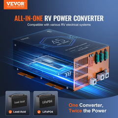 VEVOR RV Converter, 45 Amp, 110V AC to 12V DC RV Power Converter Battery Charger with 4 Stage Smart Charging 13V to