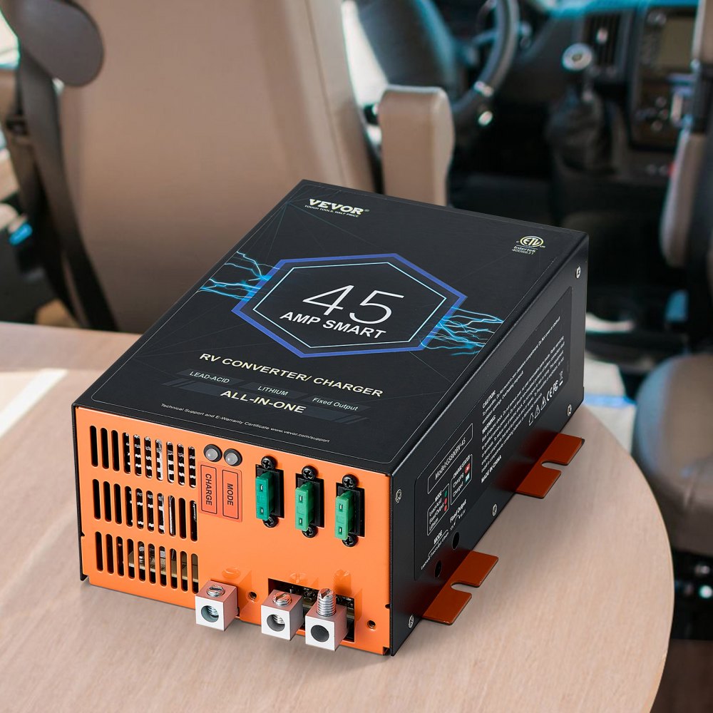VEVOR RV Converter, 45 Amp, 110V AC to 12V DC RV Power Converter Battery Charger with 4 Stage Smart Charging 13V to