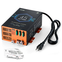 VEVOR RV Converter, 45 Amp, 110V AC to 12V DC RV Power Converter Battery Charger with 4 Stage Smart Charging 13V to